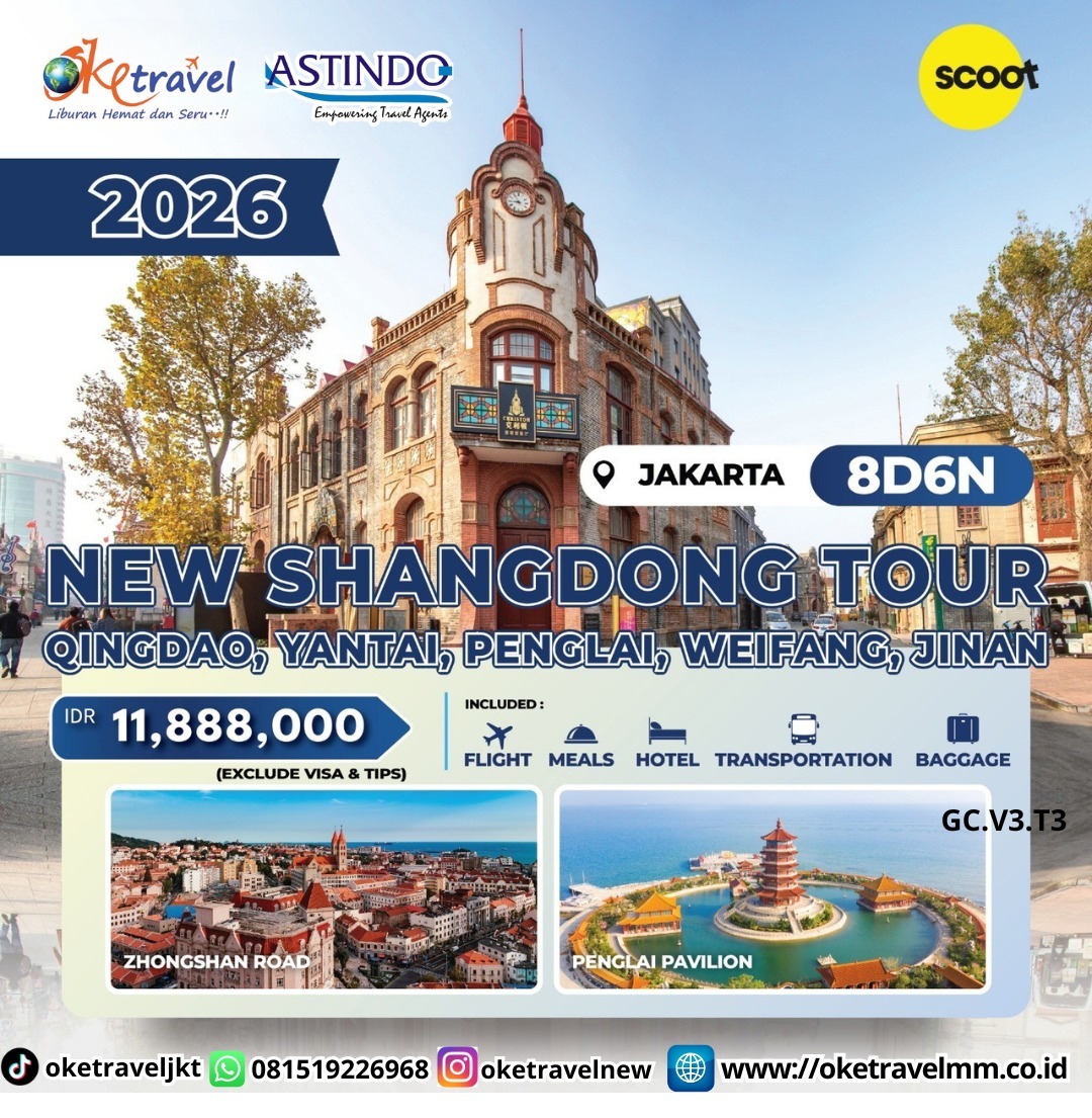8D6N NEW SHANGDONG TOUR | DEP : 29 SEP 2026 | BY TR