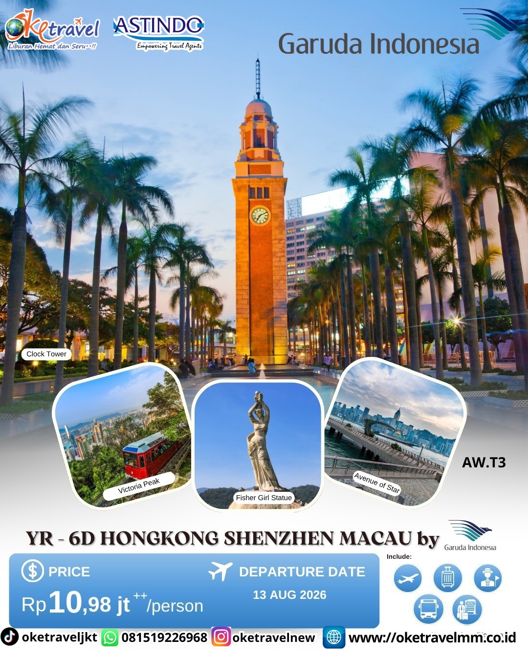 6D HONGKONG SHENZHEN MACAU | DEP : 13 AUG 2026 | BY GA
