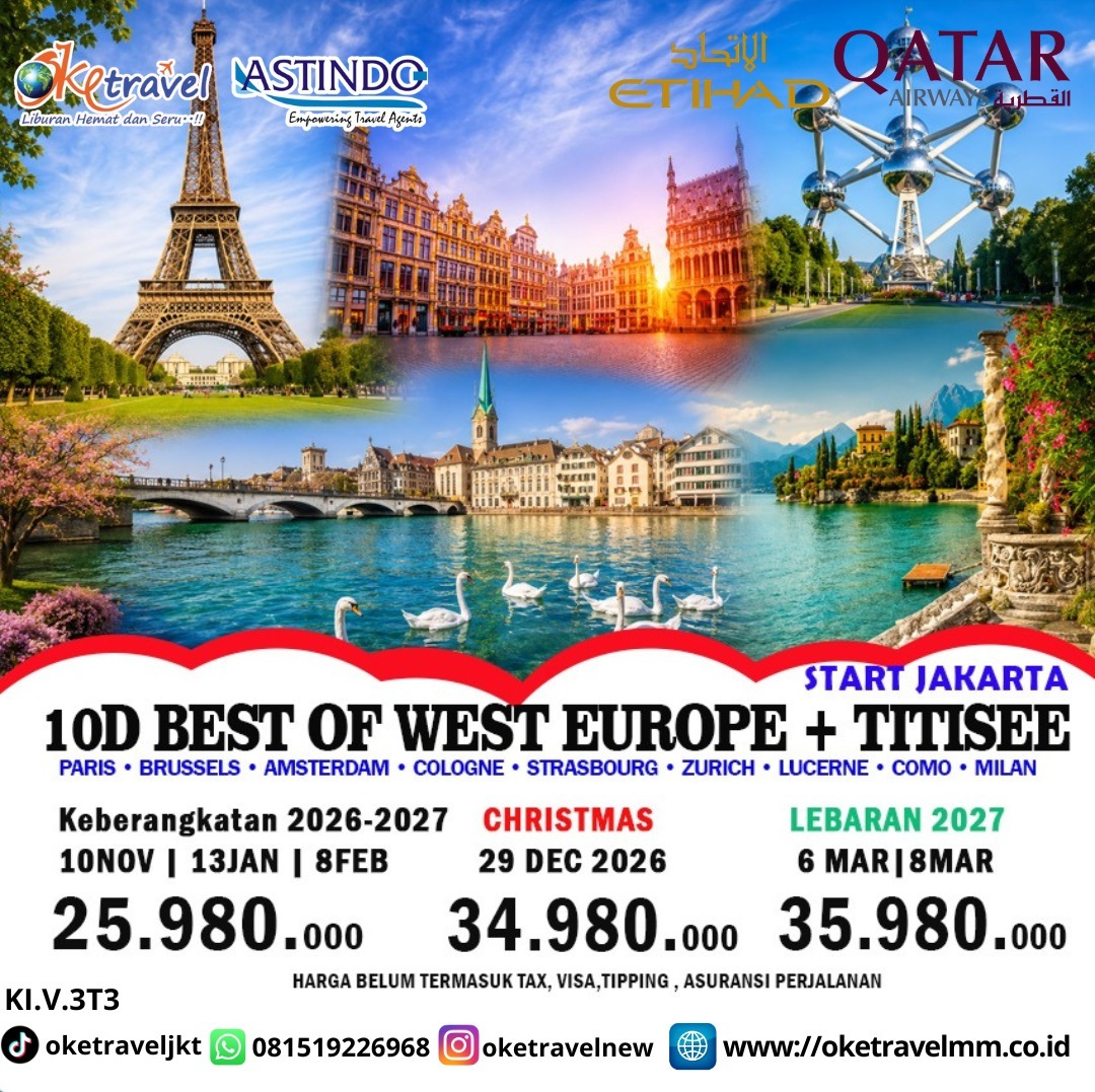 10D BEST WEST EUROPE | DEP :10 NOV 2026 | 13 JAN 2027 | 08 FEB 2027 | 29 DEC 2026 | 06,08 MAR 2027 | BY EY /QR
