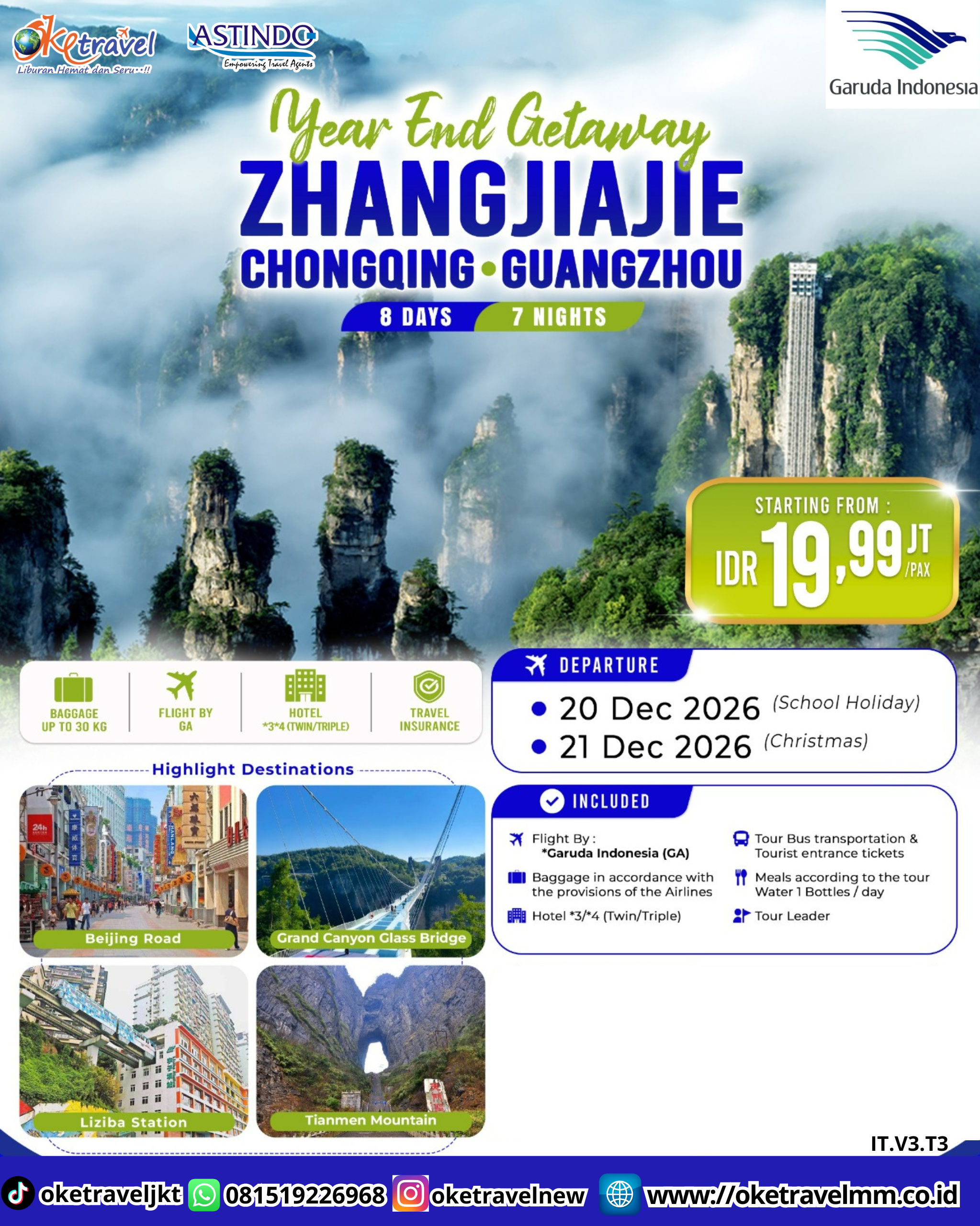 8D YEAR END GATEWAY ZHANGJIAJIE CHONGQING GUANGZHOU | DEPT : 20,21 DES 2026 | BY GA
