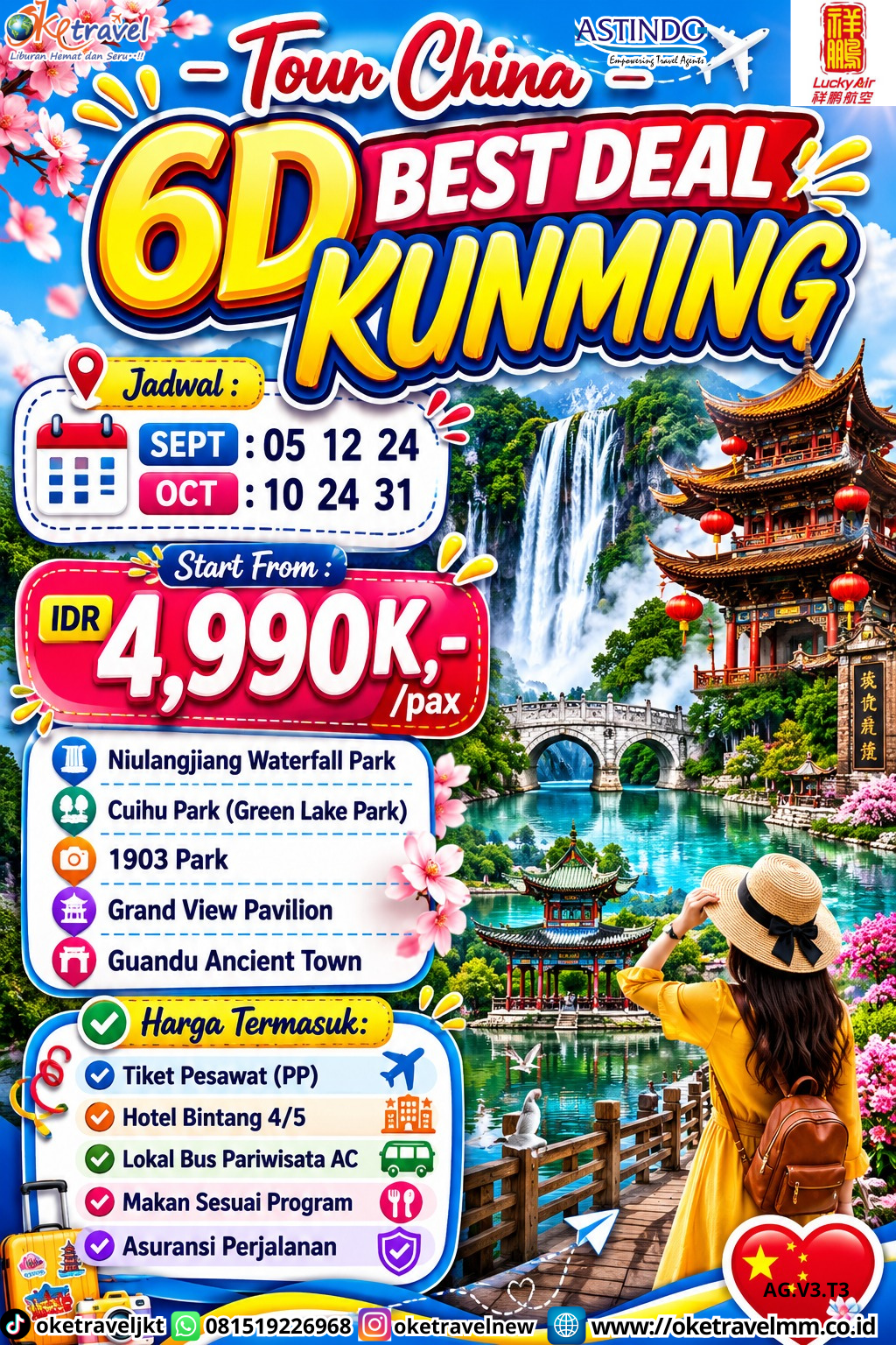 6D BEST DEAL KUNMING | DEPT : 05,12,24 SEPT | DEPT : 10,24,31 OCT 2026 | BY 8L