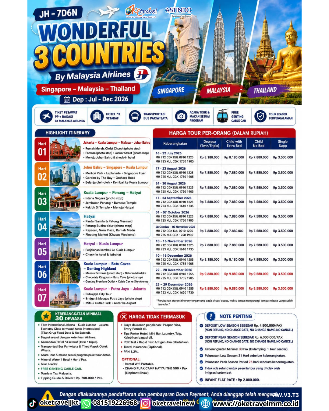 7D6N WONDERFUL 3 COUNTRIES | DEPT : JULI - DES 2026 | BY MH 