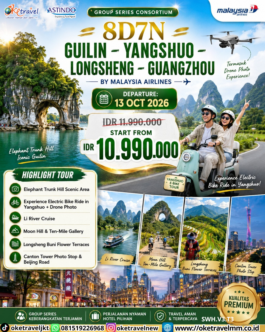 8D7N GUILIN - YANGSHUO - LONGSHENG - GUANGZHOU | DEPT : 13 OKT 2026 | BY MH 