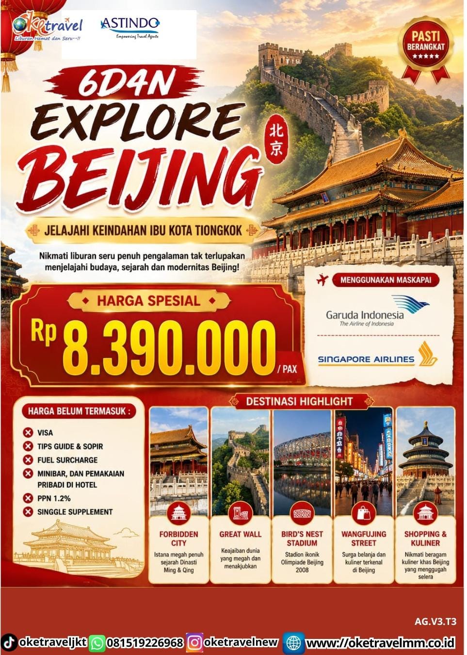 6D4N EXPLORE BEIJING | DEPT : 29,30 SEP | DEPT : 01, 02 OKT 2026 | BY SQ & GA 