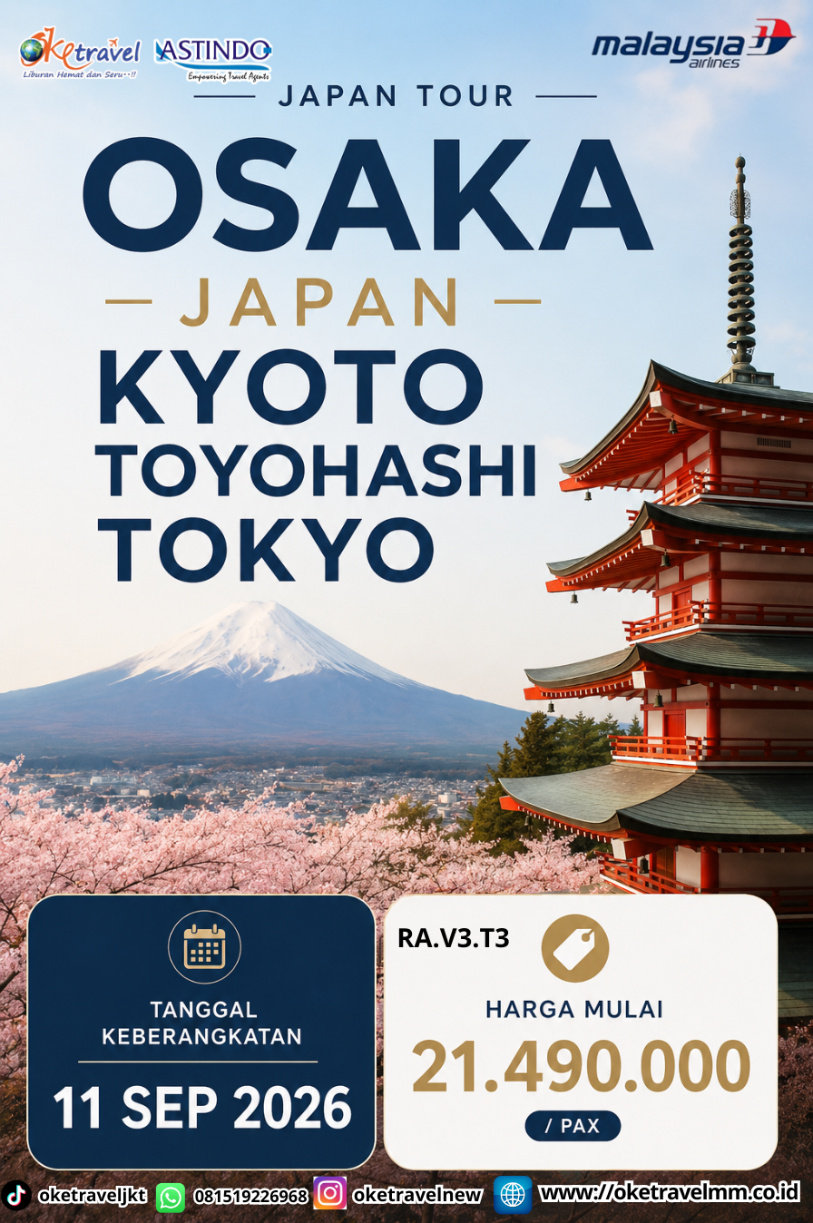 7D JAPAN GOLDEN ROUTE | DEP : 11 SEP 2026 | BY MH