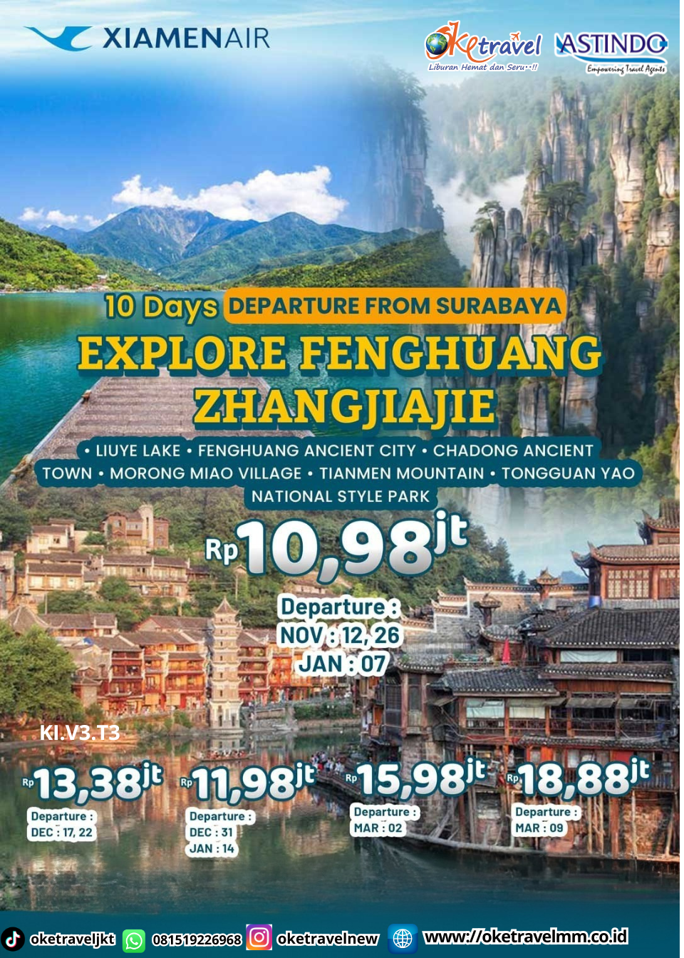 10D EXPLORE FENGHUANG + ZHANGJIAJIE START FROM SUB| DEP : 12,26 NOV | 17,22,31 DEC 2026 | 07,14 JAN | 02,09 MAR 2027 | BY MF
