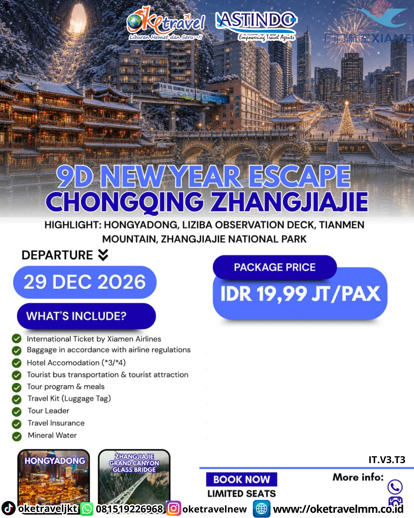 9D NEW YEAR ESCAPE CHONGQING ZHANGJIAJIE | DEPT : 24,29 DES 2026 | BY MF 