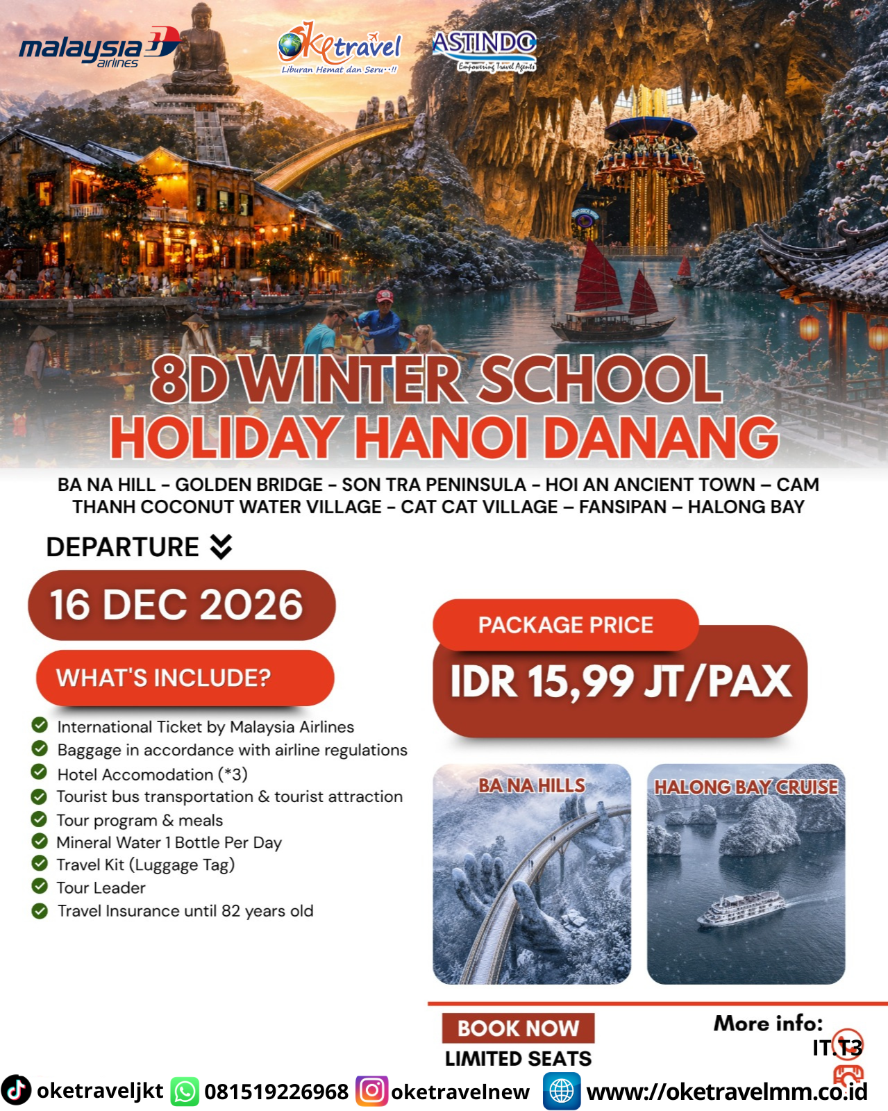 8D WINTER SCHOOL HOLIDAY HANOI DANANG | DEPT : 16 DES 2026 | BY MH