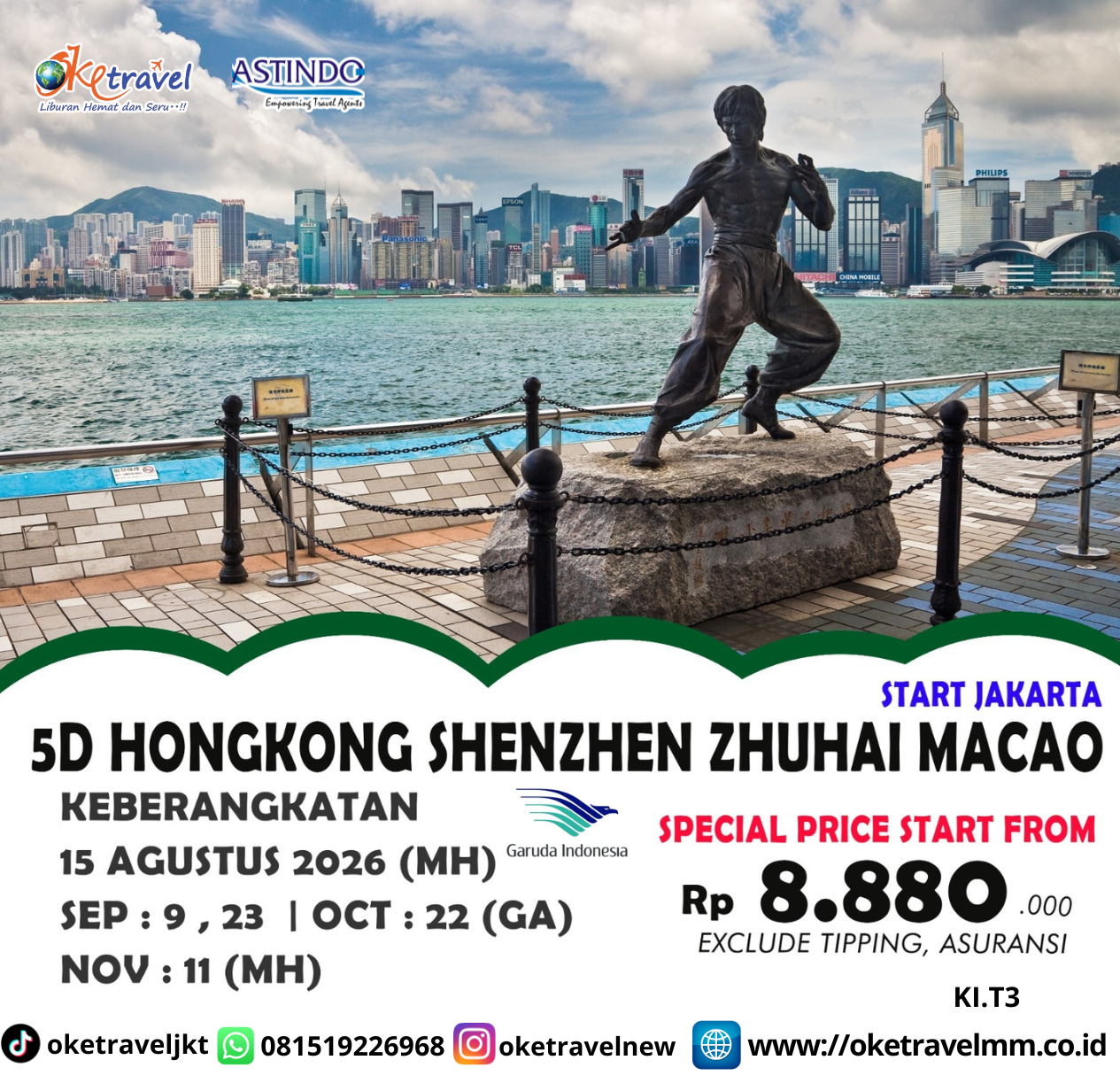 5D HONGKONG SHENZHEN ZHUHAI MACAU | DEP : 15 AUG | 09,23 SEP | 22,11 NOV 2026 | BY GA 