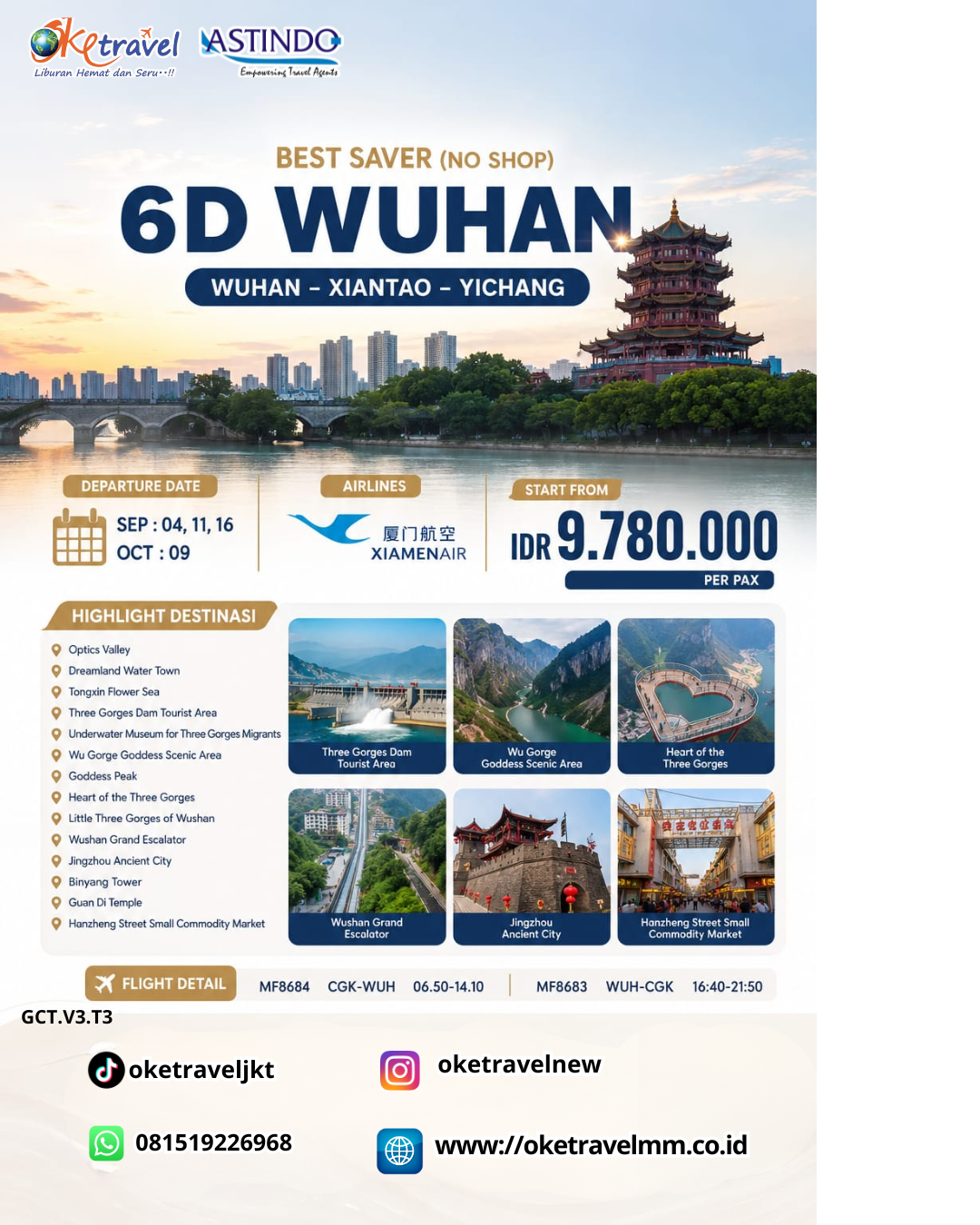 6D BEST SAVER WUHAN (NO SHOP) | DEPT: 04,11,16 SEPTEMBER | DEPT: 09 OKTOBER 2026 | BY MF