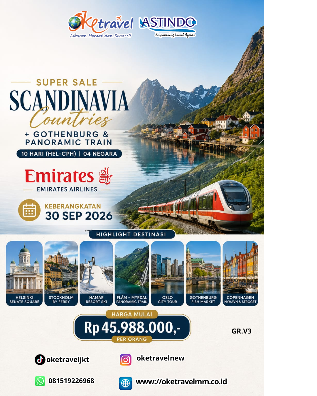 10D SCANDINAVIA COUNTRIES + GOTHENBURG & PANORAMIC TRAIN | DEP: 30 SEPTEMBER 2026 | BY EK