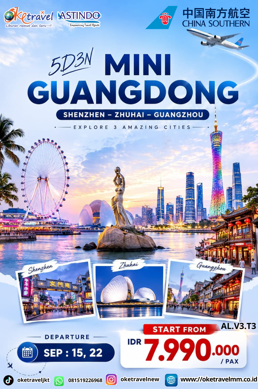 5D3N MINI GUANGDONG DEP SUB | DEP : 15, 22 SEP 2026 | BY CZ