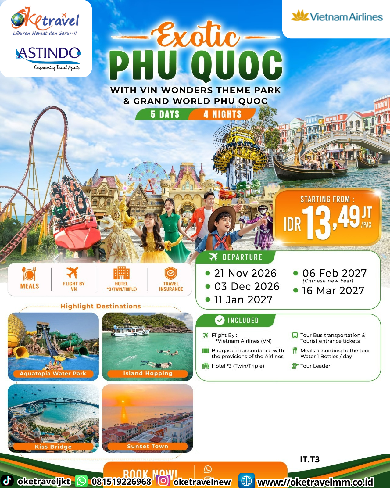 5D EXOTIC PHU QUOC | DEPT : 21 MOV | DEPT : 03 DES 2026 | DEPT : 11 JAN | DEPT : 06 FEB | DEPT : 16 MAR 2027 | BY VN
