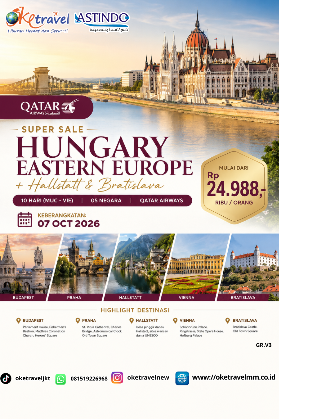 10D HUNGARY EASTERN EUROPE + HALLSTATT & BRATISLAVA | DEP: 07 OKTOBER 2026 | BY QR