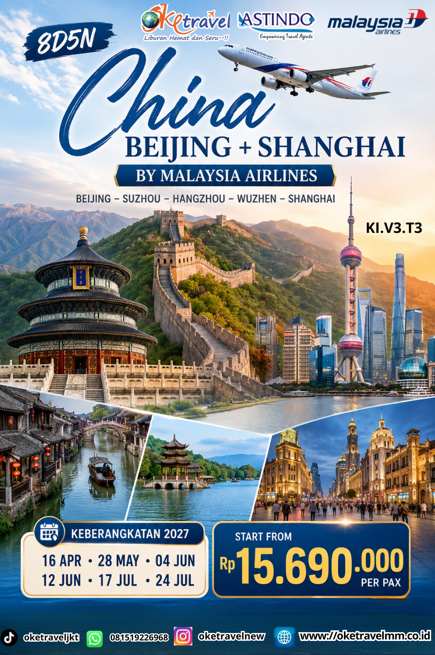 8D5N CHINA BEIJING + SHANGHAI | DEP: 16 APR | 24 MAY | 04, 12 JUN| 17,24 JUL 2027 | BY MH