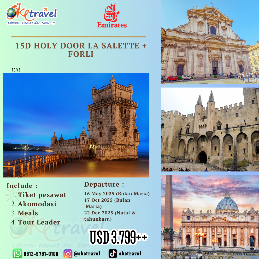 15D HOLY DOOR LA SALETTE + FORLI dep 16may, 17 oct, 22 dec 2025 by ek