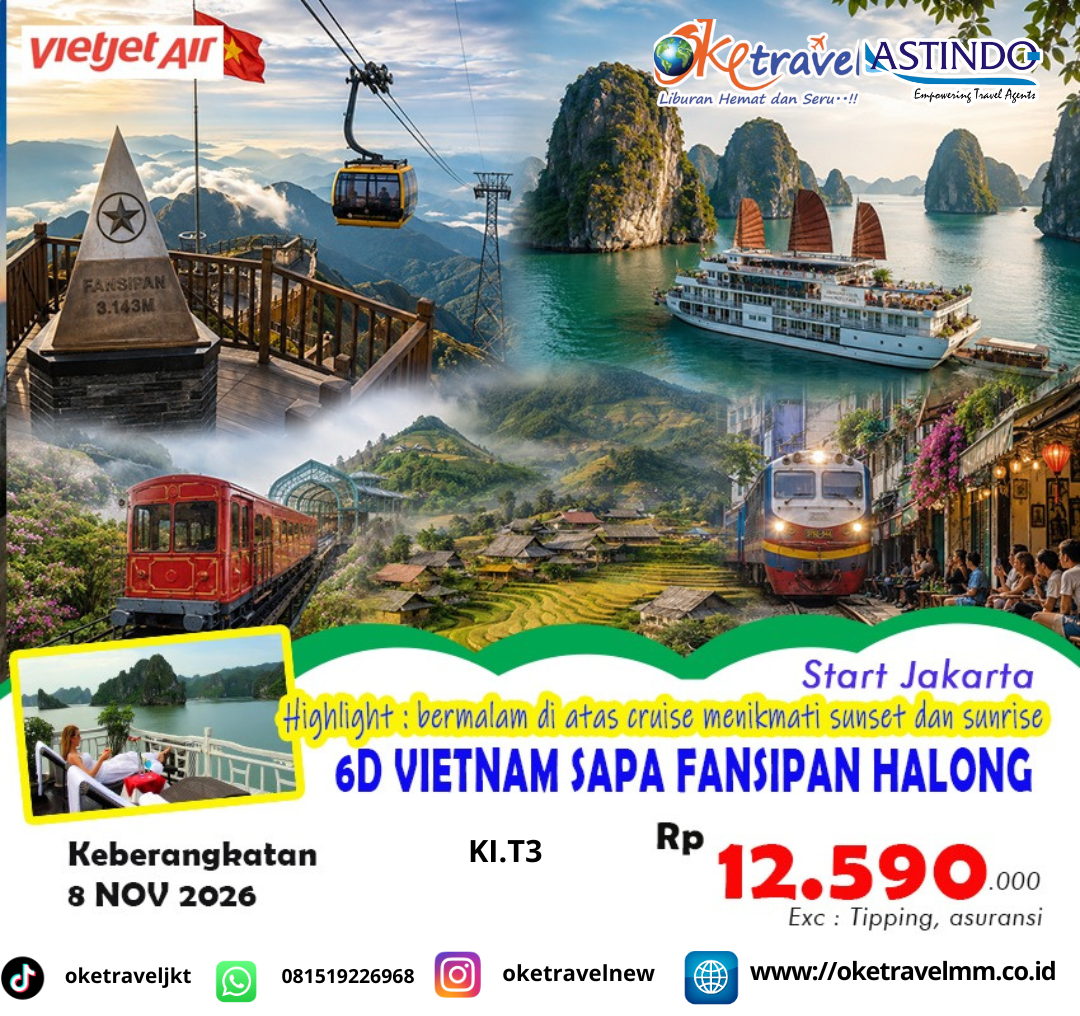 6D ROMANTIC SAPA + FANSIPAN | DEP : 08 NOV 2026 | BY VJ