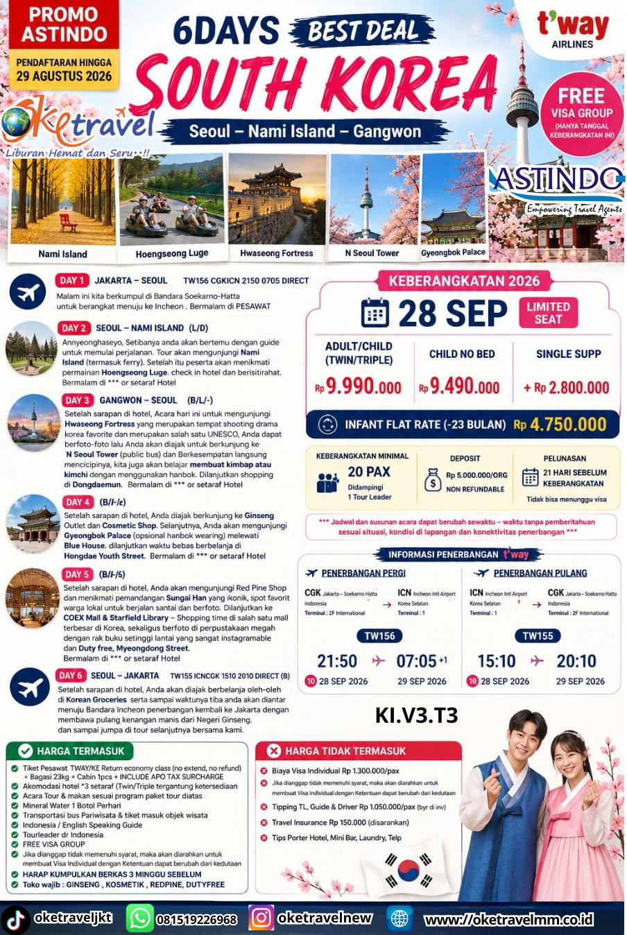 6D BEST DEAL SOUTH KOREA | DEP: 28 SEP 2026 | BY TW