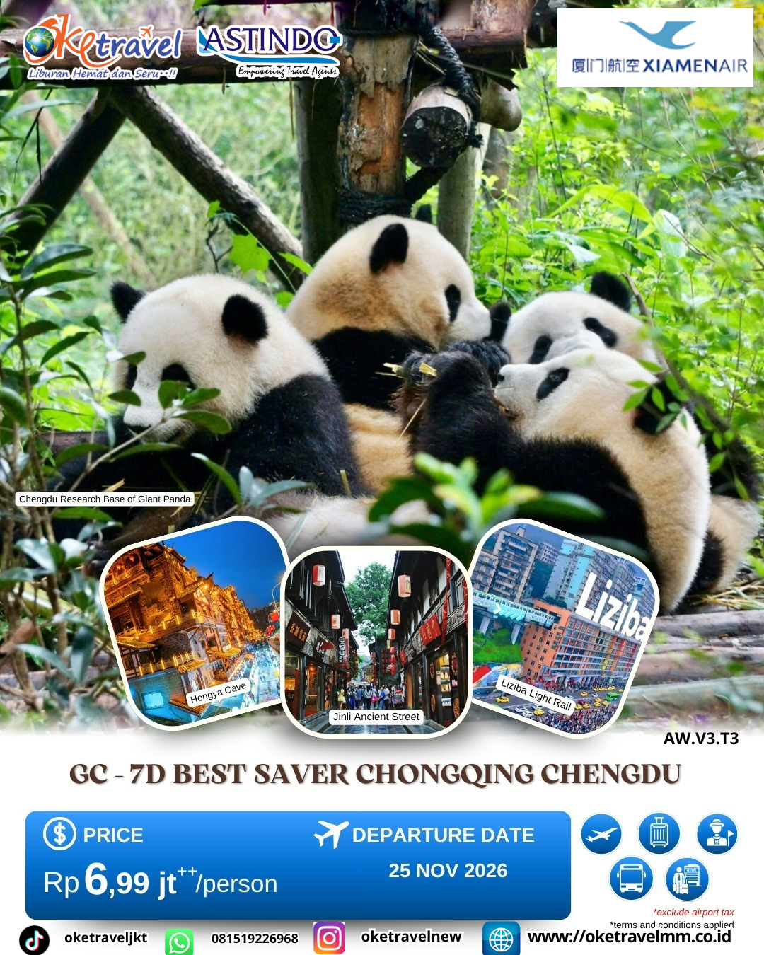 7D BEST SAVER CHONGQING CHENGDU | DEP: 02,09,16,23 SEP | 14,21,28 OCT | 18,25 NOV | 2,9,16,23,30 DEC 2026 | 8,13,15,20 JAN | 24 FEB 2027| BY MF