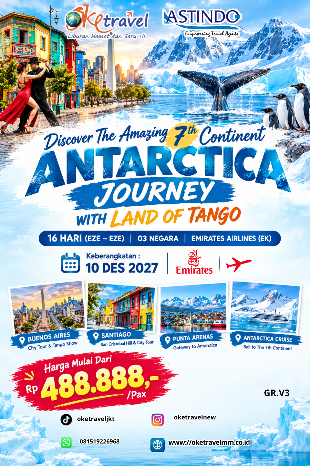 16D DISCOVER THE AMAZING 7TH CONTINENT ANTARTICA JOURNEY WITH LAND OF TANGO | DEP: 10 DESEMBER 2027 | BY EK