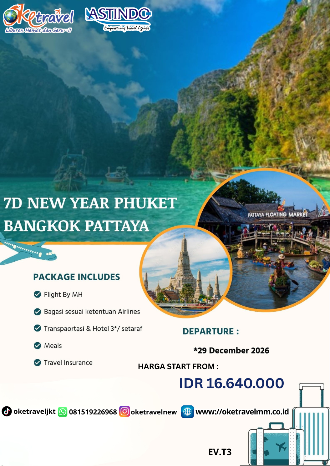 7D NEW YEAR PHUKET BANGKOK PATTAYA | DEP : 20 DEC 2026 | BY MH 