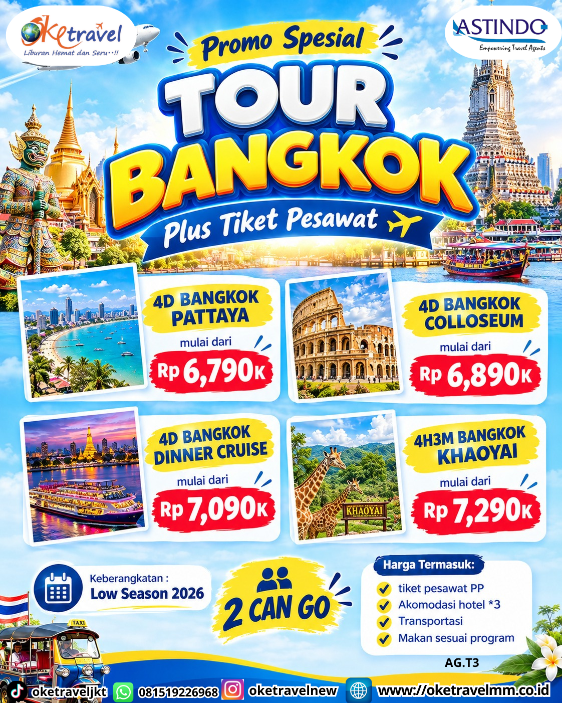 4D BANGKOK COLLOSEUM | DEPT : 11,12,18,19,25,26 OKT | DEPT : 01,08,15,22 NOV 2026 | BY TR