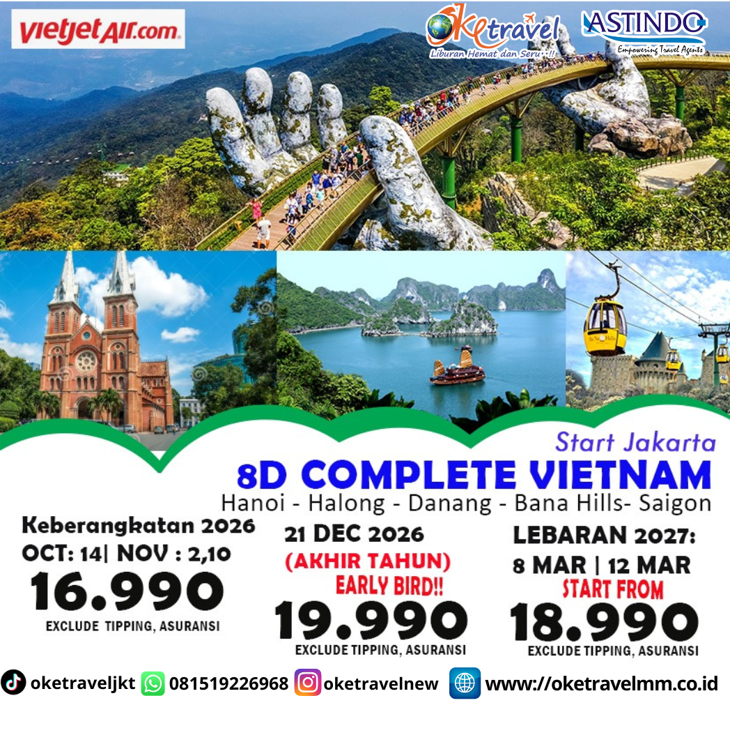 8D VIETNAM COMPLETE LEBARAN | DEP: 08, 12 MAR 2027 | BY VJ