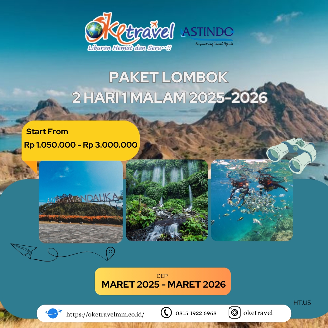 PAKET LOMBOK 2 HARI 1 MALAM 2025-2026