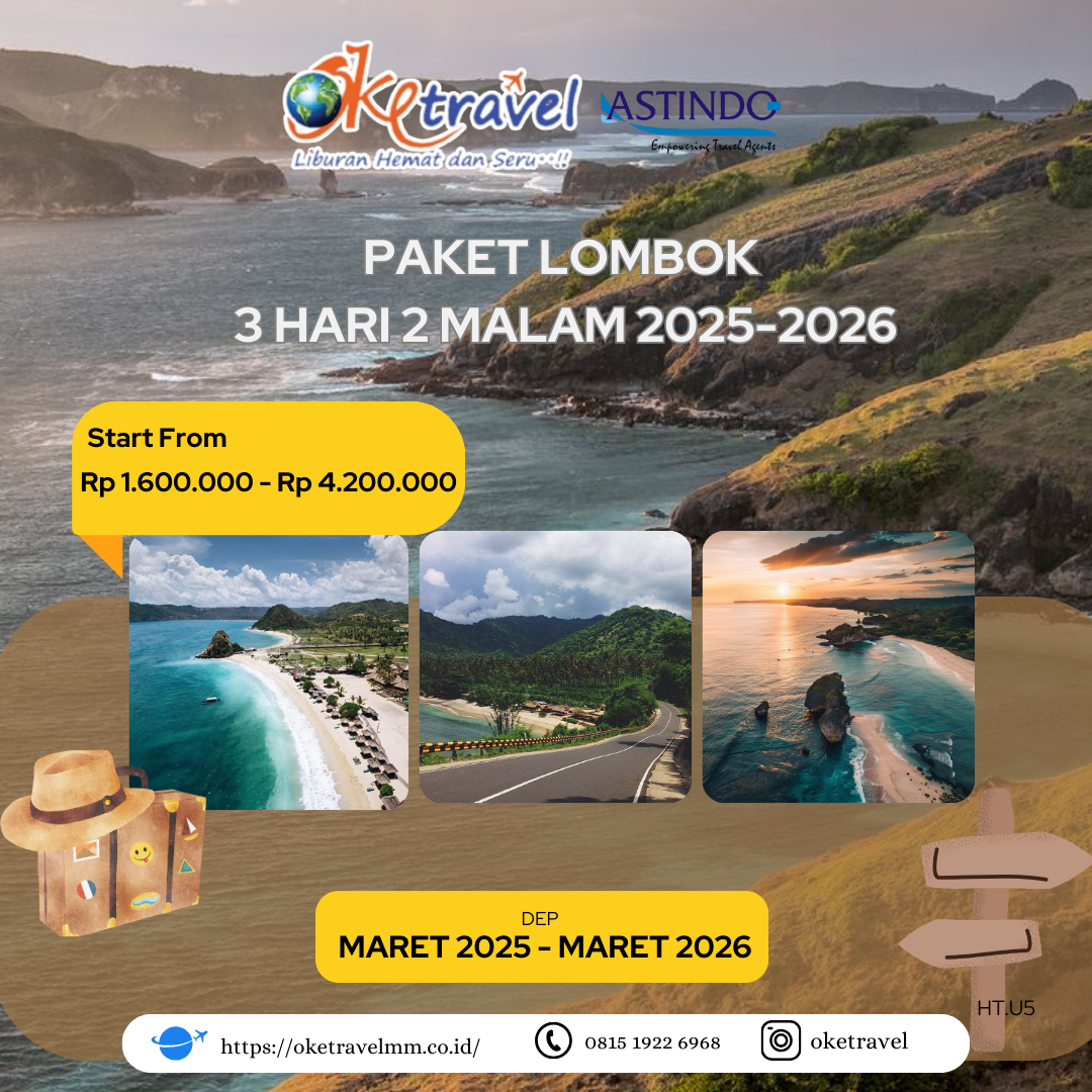 PAKET LOMBOK 3 HARI 2 MALAM 2025-2026