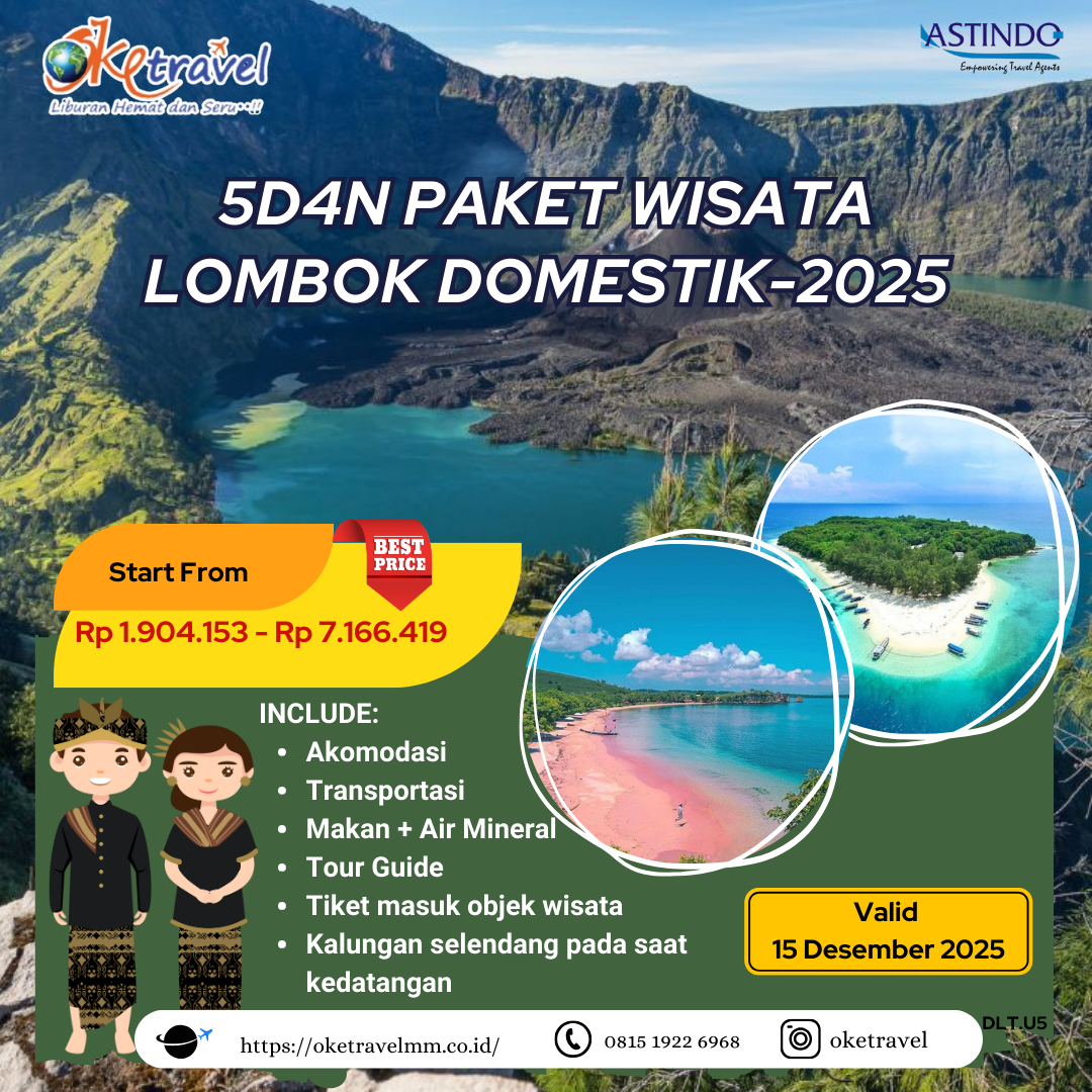 5D4N PAKET WISATA LOMBOK DOMESTIK-2025