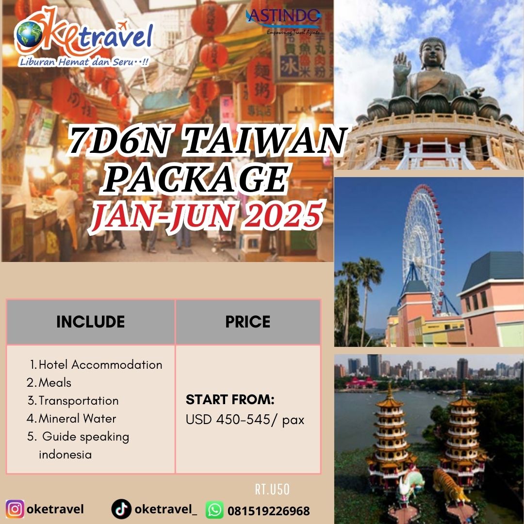 7D6N TAIWAN PACKAGE  JANUARI -JUNI 2025