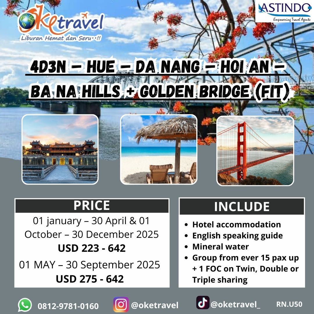 4d3n – hue – da nang – hoi an –   BA NA HIllS + GOLDEN BRIDGE (FIT)