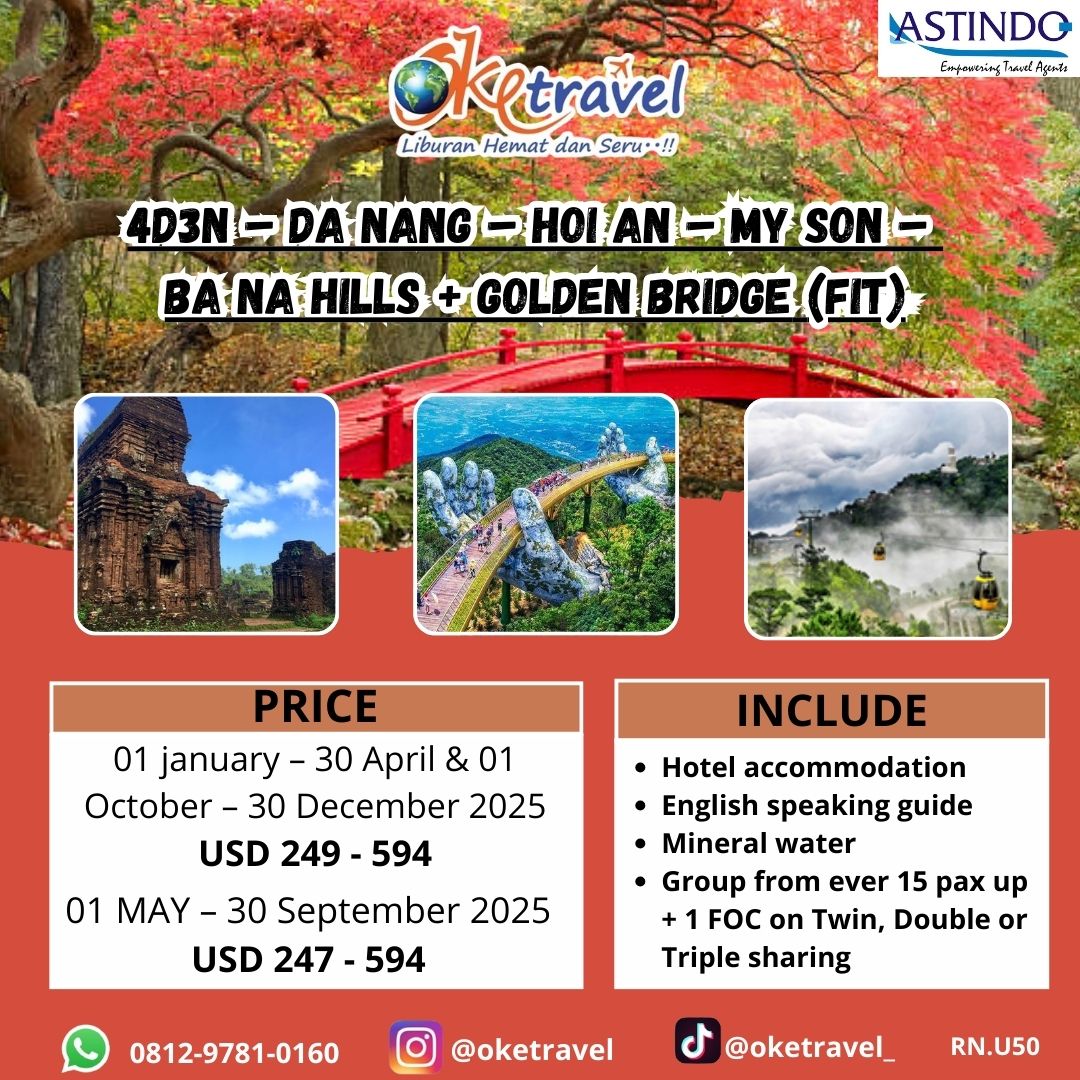 4d3n – da nang – hoi an – my son –  BA NA HIllS + Golden Bridge (FIT)