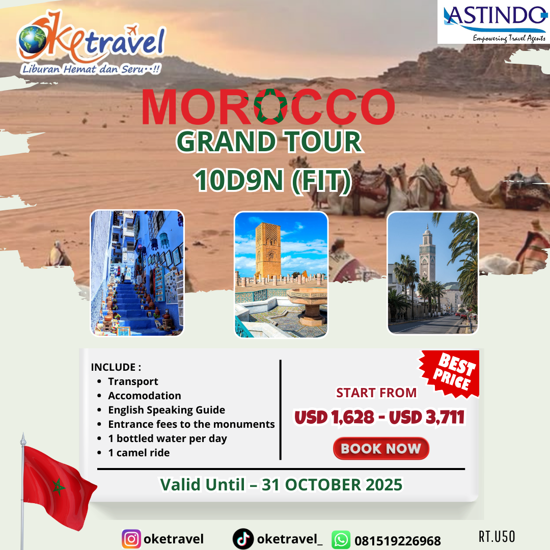 MOROCCO GRAND TOUR 10D9N (FIT)