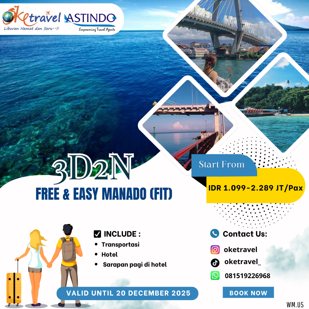 3D2N FREE & EASY MANADO VALID UNTIL 20 DECEMBER 2025 (FIT) 