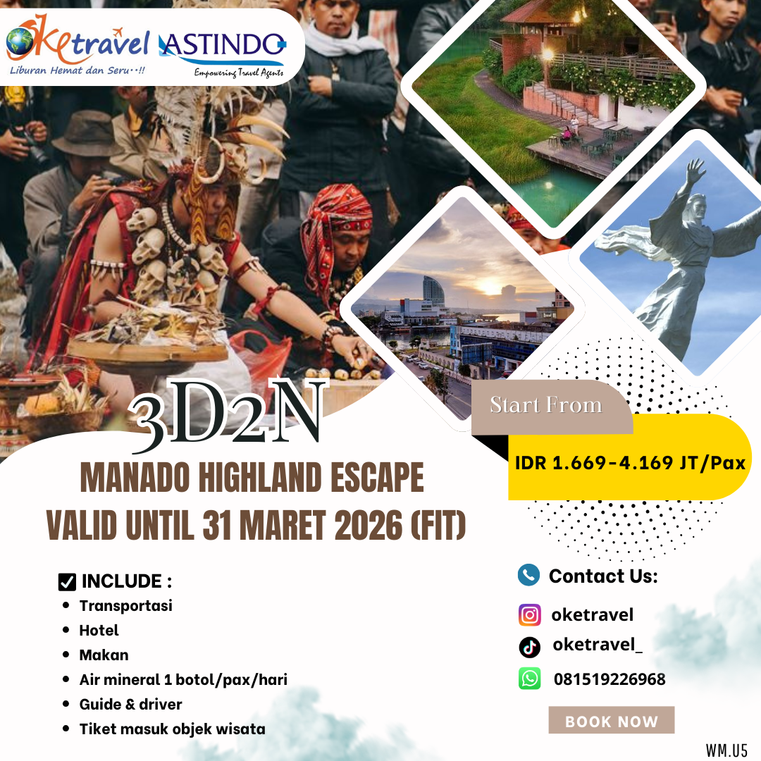 3D2N MANADO HIGHLAND ESCAPE VALID UNTIL 31 MARET 2026 (FIT)