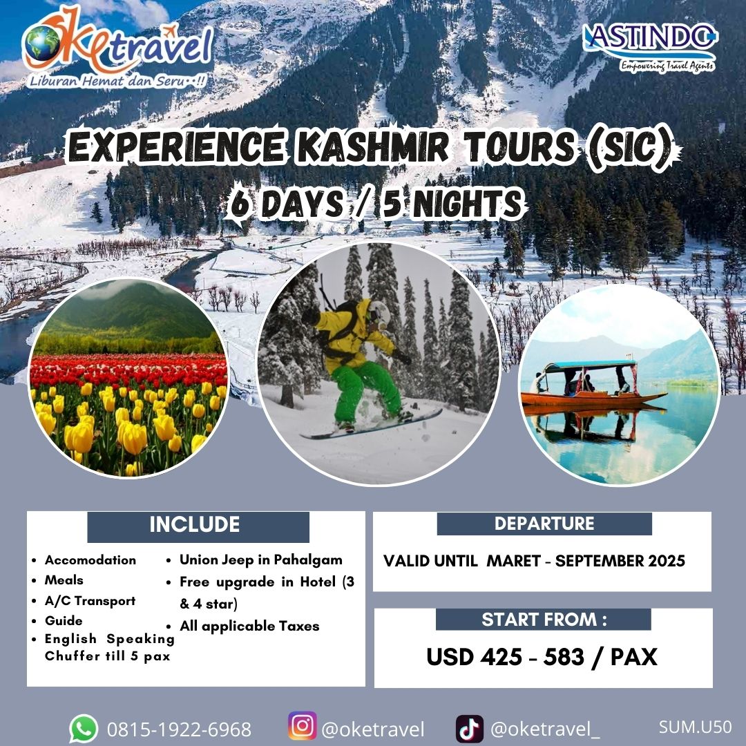 EXPERIENCE KASHMIR TOURS  6 DAYS / 5 NIGHTS (SIC)  