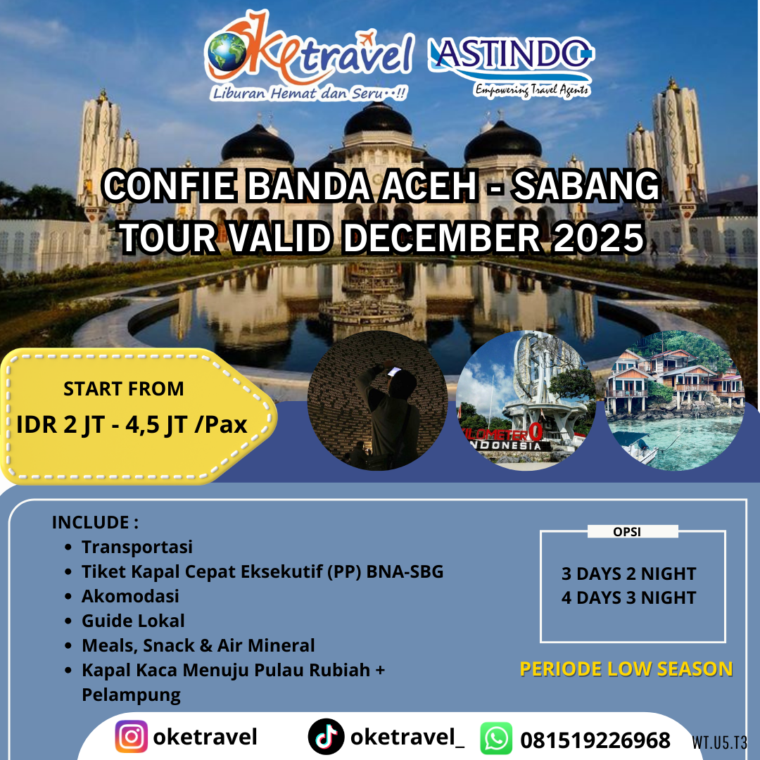 CONFIE BANDA ACEH - SABANG TOUR VALID DECEMBER 2025