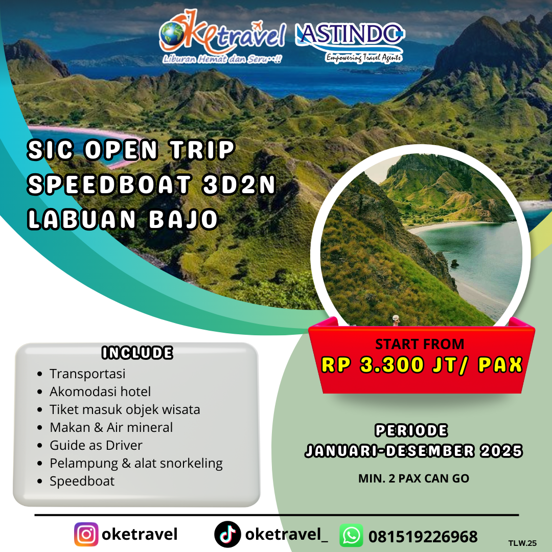 SIC OPEN TRIP SPEEDBOAT 3D2N LABUAN BAJO