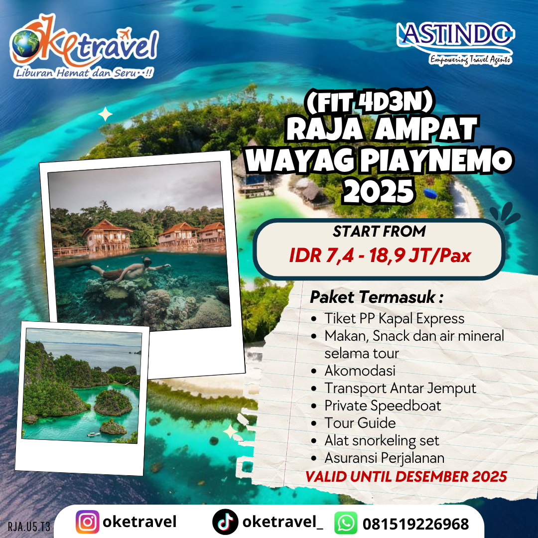 FIT 4 DAYS 3 NIGHTS RAJA AMPAT WAYAG PIAYNEMO-UNTIL DEC 2025