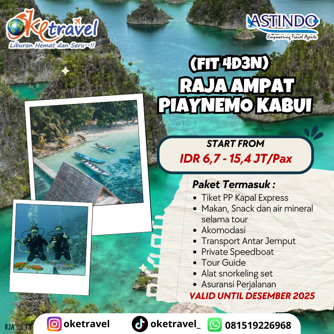 FIT 4 DAYS 3 NIGHT RAJA AMPAT PIAYNEMO KABUI-UNTIL DEC 2025