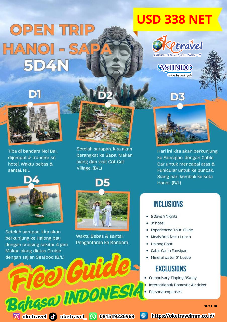 5D4N Hanoi - Halong Bay - Sapa 2025 FIT