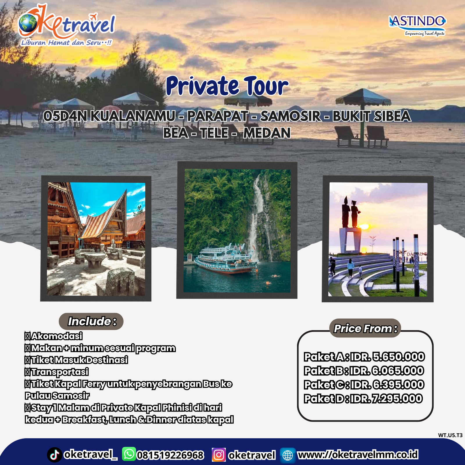 5D4N KUALANAMU-PARAPAT-SAMOSIR-BUKIT SIBEA BEA-MEDAN