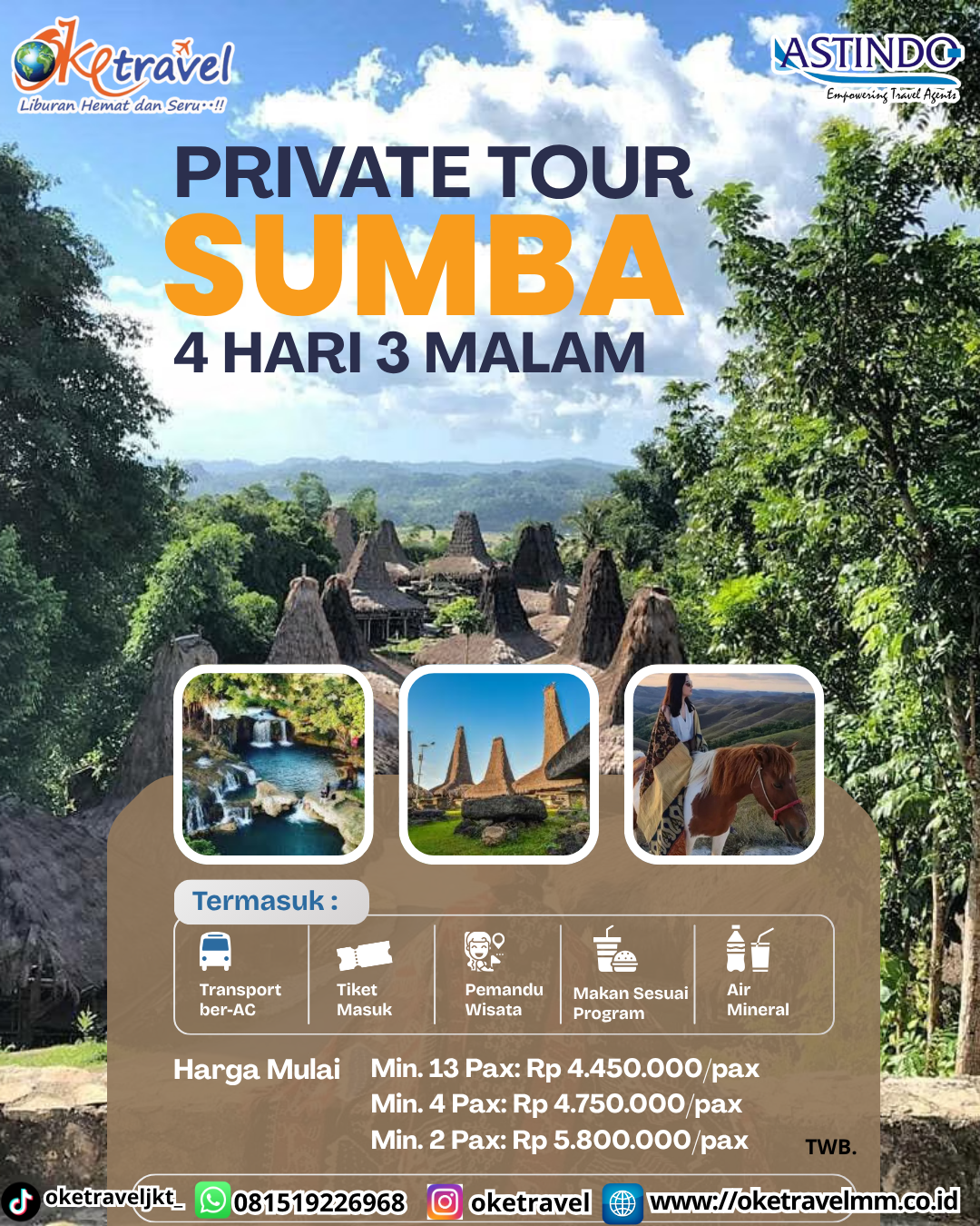 PRIVAE TOUR SUMBA  4 HARI 3 MALAM | DEP 2025-2026