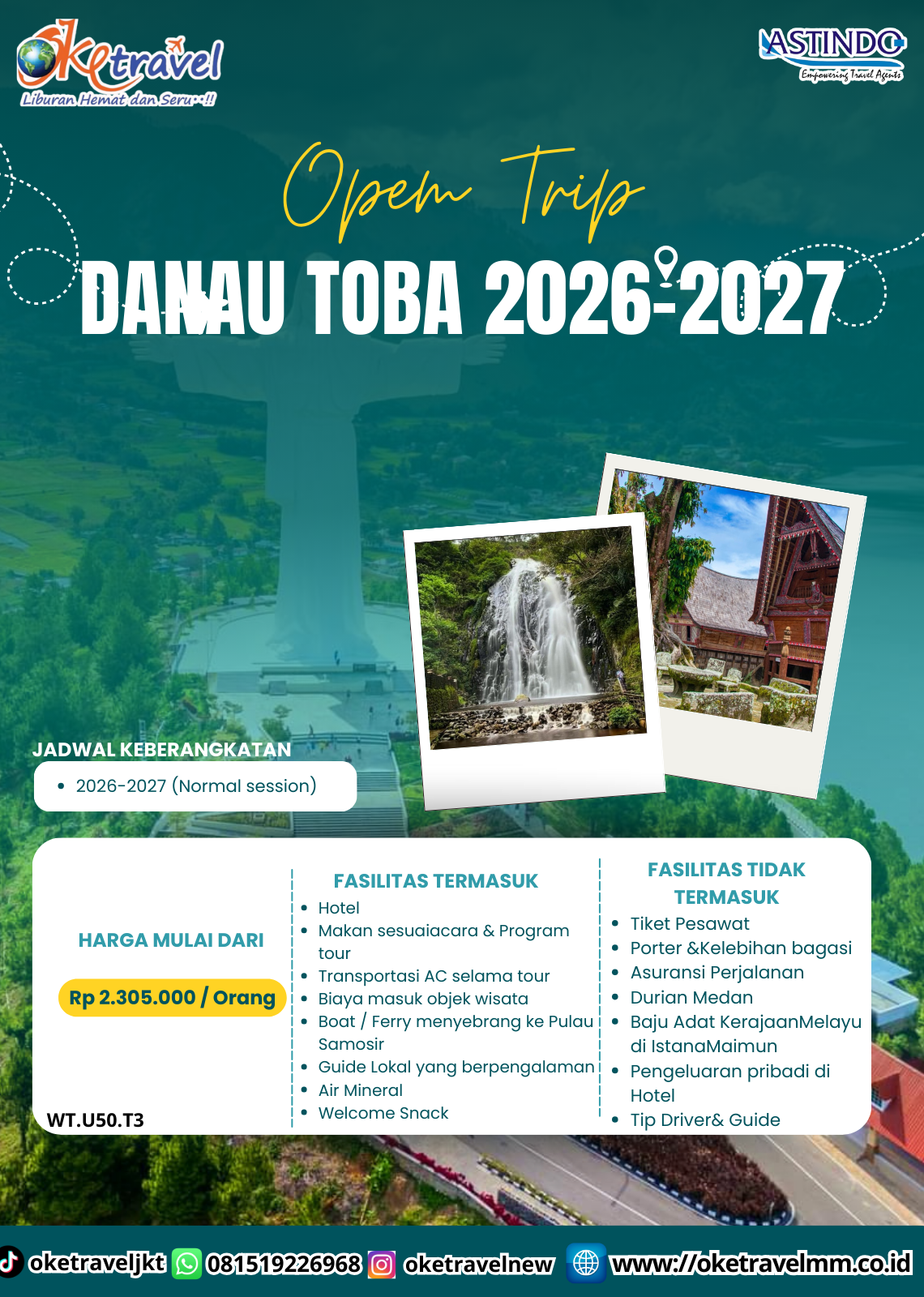 KUALANAMU – PEMATANG SIANTAR - CALDERA – PARAPAT – SAMOSIR – AIR TERJUN SIPISO PISO - BERASTAGI – MEDAN TOUR  03 Hari 02 Malam 