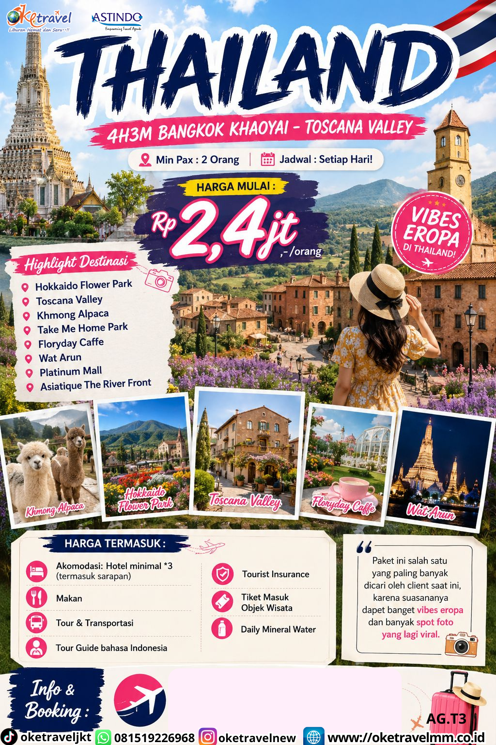 4D3N BANGKOK KHAOYAI TOSCANA | DEPT : SETIAP HARI 2026 