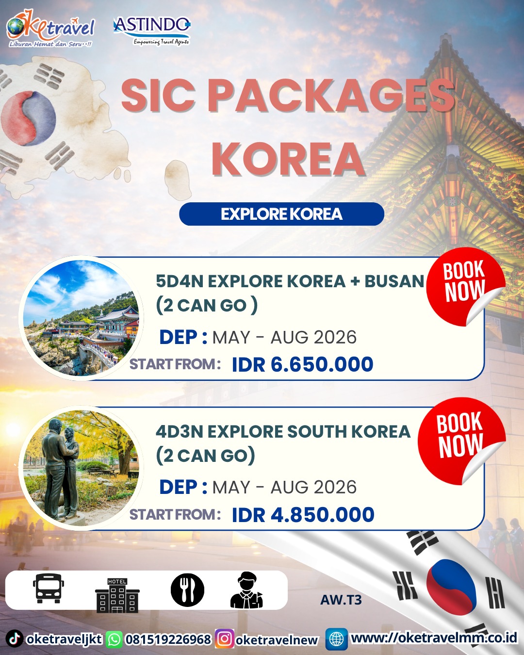 5D4N EXPLORE KOREA + CUSAN SIC PACKAGE | DEP MAY = AUG 2026 
