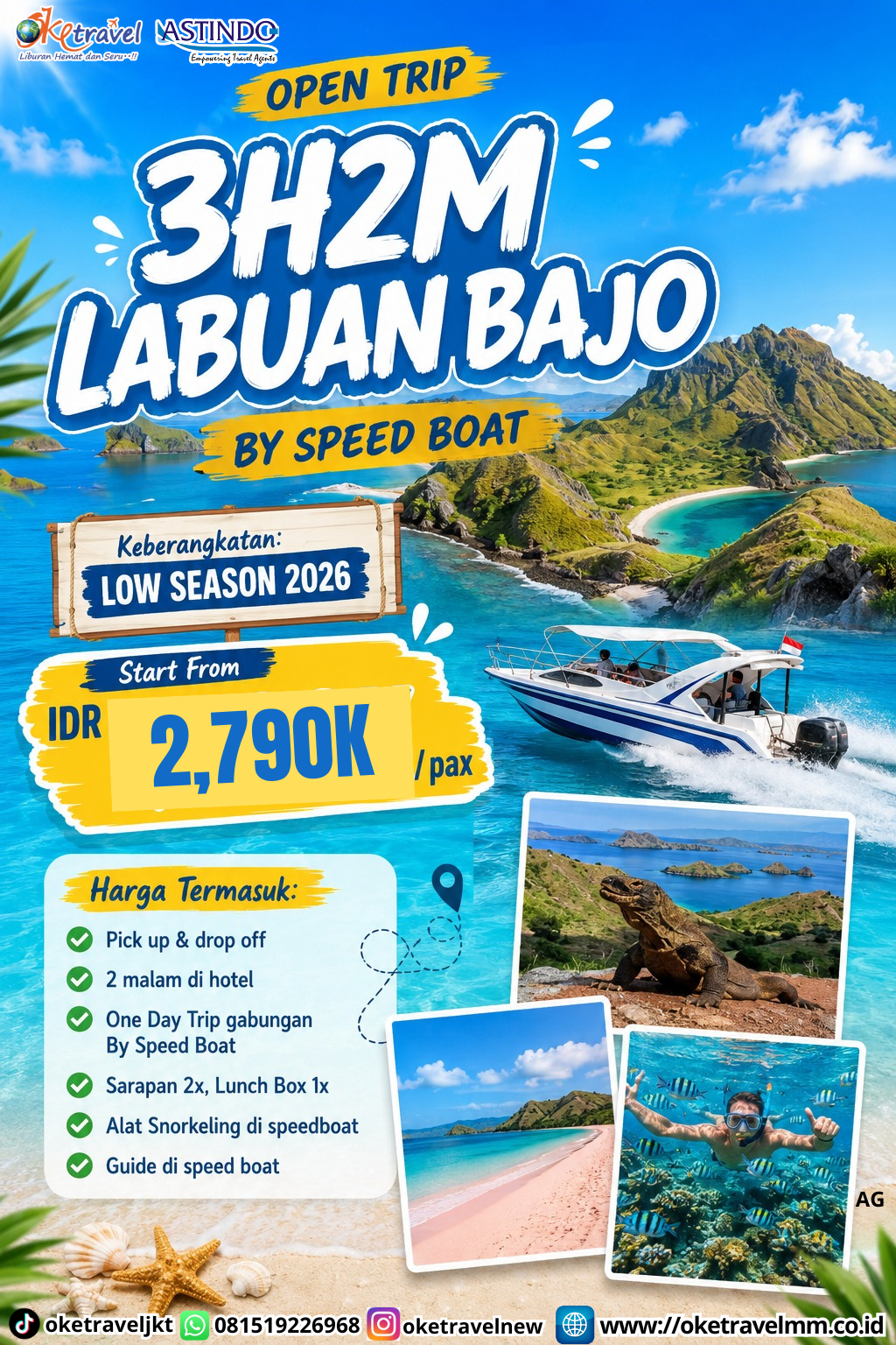 3H2M LABUAN BAJO BY SPEED BOAT | DEPT : LOW SEASON 2026 