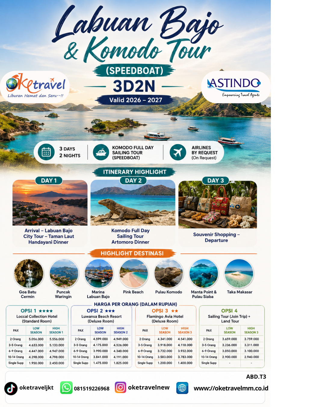 3D2N LABUAN BAJO & KOMODO TOUR | DEP: 2026-2027 
