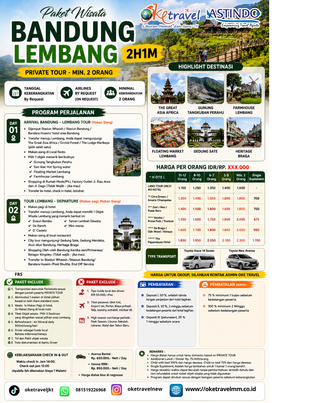 2D1N TOUR BANDUNG LEMBANG | DEP: UNTILL DESEMBER 2026
